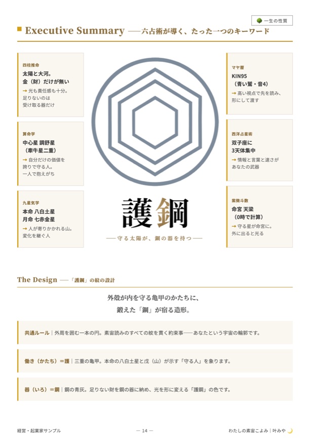 経営者版の Executive Summary のページ